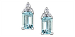 Load image into Gallery viewer, 10K White Gold Aquas Diamonds Stud Earrings
Primary Stone: Emerald Aq