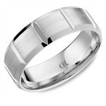 Load image into Gallery viewer, Men's White Gold Bevel Band with Sandpaper Finish
Top Width: 7 mm
R