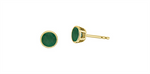 Load image into Gallery viewer, 10K Yellow Gold Round Emeralds Stud Earrings
Primary Stone: Round Eme