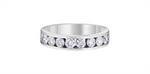 Load image into Gallery viewer, Lady's 14K White Gold Channel Set Lab Diamonds Band
Diamond Shape: Round