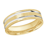 Load image into Gallery viewer, Men's 10K Yellow & White Gold Flat Band with Satin Finish