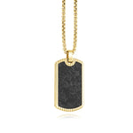 Load image into Gallery viewer, Matte' Gold Stainless Steel Dog Tag Necklace