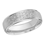 Load image into Gallery viewer, Men's 10K White Gold Stepped Down Edges Band with Diamond Brushed Finish
