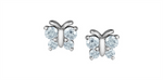 Load image into Gallery viewer, 10K White Gold Butterfly Lab Diamonds Stud Earrings
Total Diamonds: 0