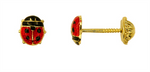 Load image into Gallery viewer, Kid's 10K Yellow Gold Ladybug Stud Earrings
Dimensions: 5.2mm x 5mm