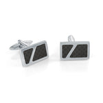 Load image into Gallery viewer, Stainless Steel Cufflinks with Carbon Fibre 
Finish: Polished