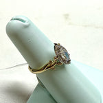 Load image into Gallery viewer, 14K Yellow & White Gold Floral Marquise Lab Diamond Engagement Ring
C