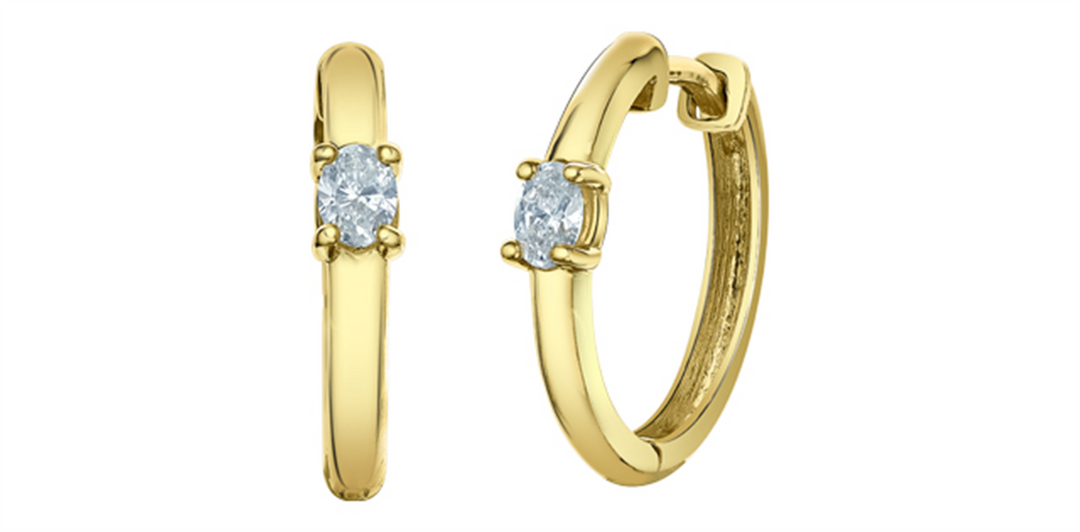 10K Yellow Gold Oval Lab Diamonds Small Hoop Earrings
Total Diamonds: