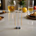 Load image into Gallery viewer, 10K Yellow Gold Bar Dangle Earrings
 
Dimensions: 70mm x 2.2mm