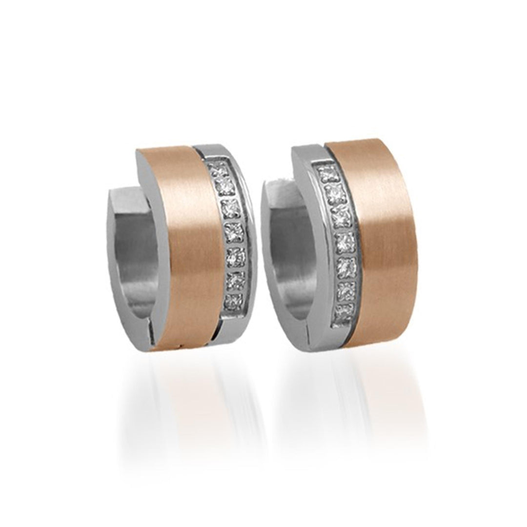 Rose Stainless Steel Round Matte' Huggie Earrings
Dimensions: 13.5mm x 6.3mm