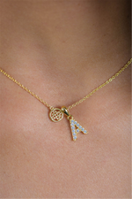 Load image into Gallery viewer, Yellow Sterling Silver Initial "A" Polished Pendant Necklace
PENDAN