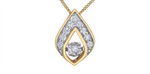 Load image into Gallery viewer, 10K Yellow & White Gold Diamonds Unique Polished Dancing Stone Pendant