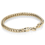 Load image into Gallery viewer, Gold Carbon Fibre Round Franco Bracelet
Length: 8.5"