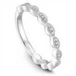 Load image into Gallery viewer, Lady's White Gold Floral Vintage Diamonds Band
Diamond Shape: Round