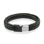 Load image into Gallery viewer, Black Leather Stainless Steel
Length: 8.25"