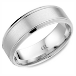 Load image into Gallery viewer, Men's White Gold Bevel Band with Sandpaper Finish
Top Width: 7 mm
R