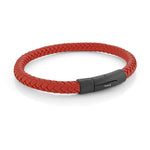 Load image into Gallery viewer, Red Leather Stainless Steel 
Length: 8.5"