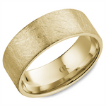 Load image into Gallery viewer, Men's Yellow Gold Flat Band with Diamond Brushed Finish
Top Width: 8
