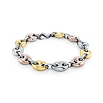Load image into Gallery viewer, Tri-Colour Stainless Steel Gucci Bracelet 
Length: 7.5"
Width: 11mm