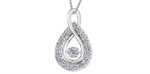 Load image into Gallery viewer, 10K White Gold Diamond Infinity Dancing Stone Pendant Necklace