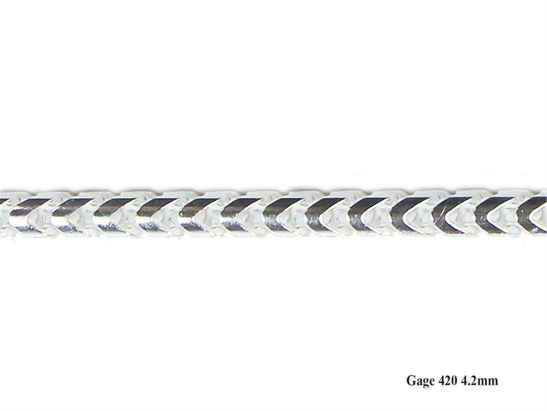 8" 4.2mm Sterling Silver Franco Bracelet