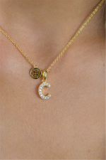 Load image into Gallery viewer, Yellow Sterling Silver Initial "C" Polished Pendant Necklace
PENDAN