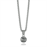 Load image into Gallery viewer, Gun-Metal Grey Stainless Steel Baseball Pendant Necklace
 
PENDANT