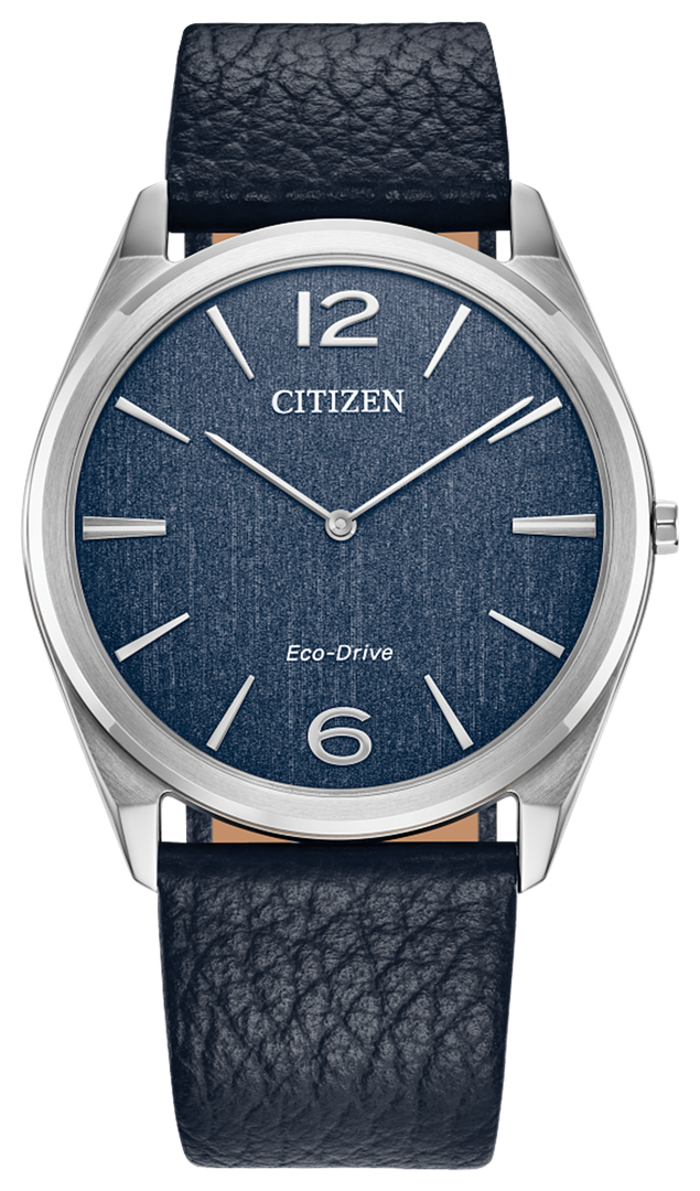 CITIZEN Men's Stainless Steel Eco-Drive Dress Watch with Blue Dial