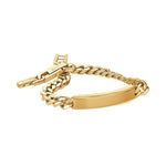 Load image into Gallery viewer, Gold Stainless Steel ID Curb Bracelet 
Length: 8" + 1"