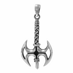 Load image into Gallery viewer, Sterling Silver White Viking Axe Pendant 
Length: 48mm