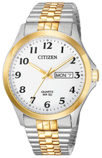 Load image into Gallery viewer, CITIZEN Men's Stainless Steel Quartz Dress Watch with White Dial
Coll