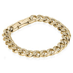 Load image into Gallery viewer, Gold Stainless Steel Miami Cuban Bracelet with Cubic Zirconiums
Length: 8" + 0.5"