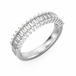 Load image into Gallery viewer, Lady's White Gold Prong Set Diamonds Band
Diamond Shape: Baguette