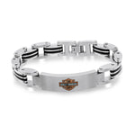 Load image into Gallery viewer, Black Stainless Steel Rubber Harley Davidson 
Length: 8.5"