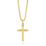 Load image into Gallery viewer, Polished Gold Stainless Steel Cross Necklace