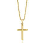 Load image into Gallery viewer, Polished Gold Stainless Steel Cross Necklace