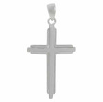 Load image into Gallery viewer, Sterling Silver White Polished Cross Religious Pendant 
Length: 45.5m