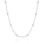 Load image into Gallery viewer, White Sterling Silver Diamond by the Yard Polished Necklace
PENDANT