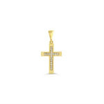Load image into Gallery viewer, 10K Yellow Gold Cross Diamond Religious Pendant