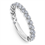 Load image into Gallery viewer, Lady's White Gold Floral Diamonds Band
Diamond Shape: Round