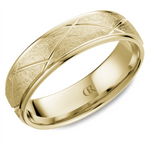 Load image into Gallery viewer, Men's Yellow Gold Carved Band with Diamond Brushed Finish 
Top Width:
