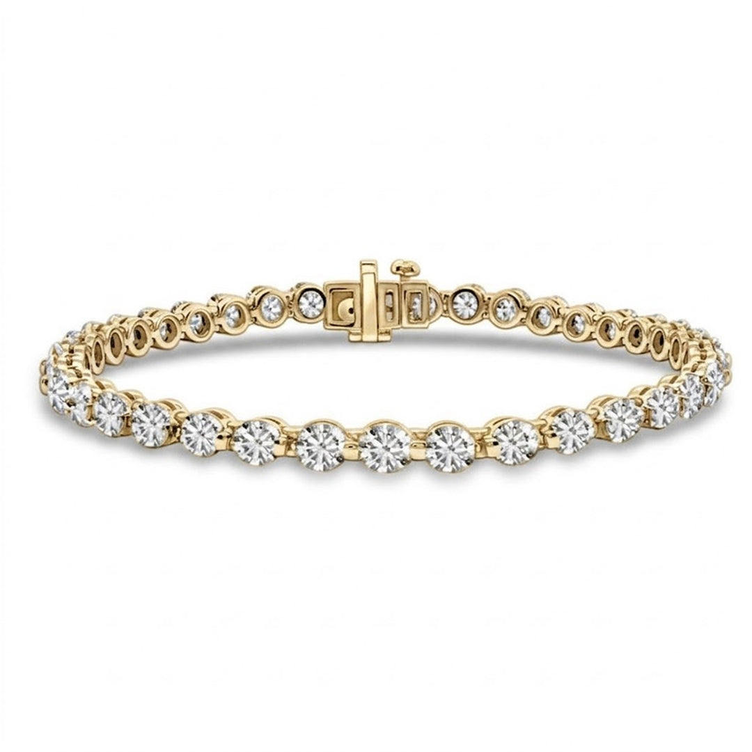 10K Yellow Gold Lab Diamonds Tennis Bracelet 
Total Diamonds: 9.5 ctt