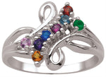 Load image into Gallery viewer, Personalized White Gold Geometric Family Ring 
Number of stones available: 2 - 8
