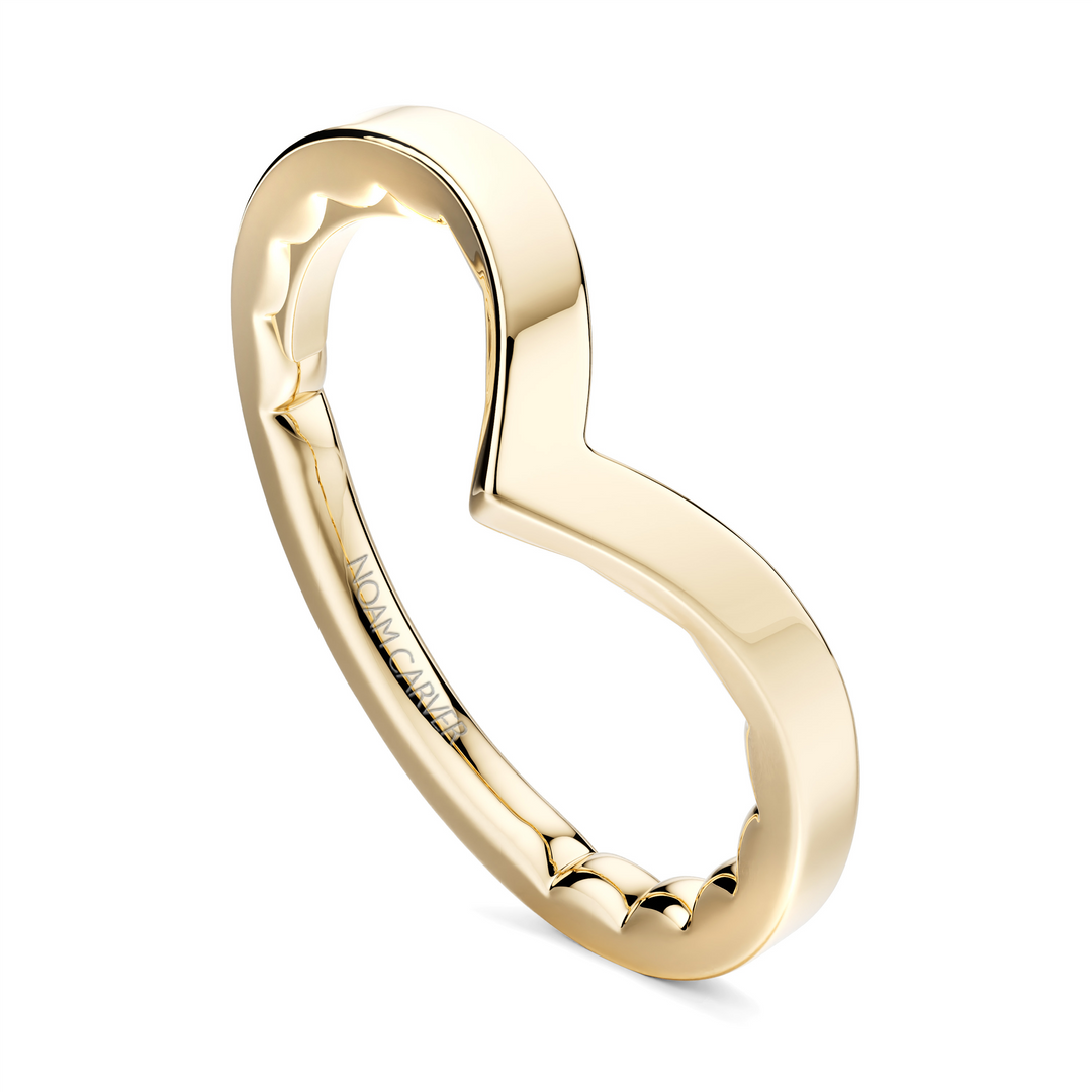Lady's Yellow Gold Curved Band
Finish: Polished 
Top Width: 1.6mm
R