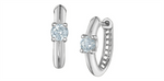 Load image into Gallery viewer, 10K White Gold Knife Edge Round Lab Diamonds Small Hoop Earrings
Tota
