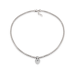 Load image into Gallery viewer, White Sterling Silver Puffy Heart Pendant Necklace

PENDANT
Stone: