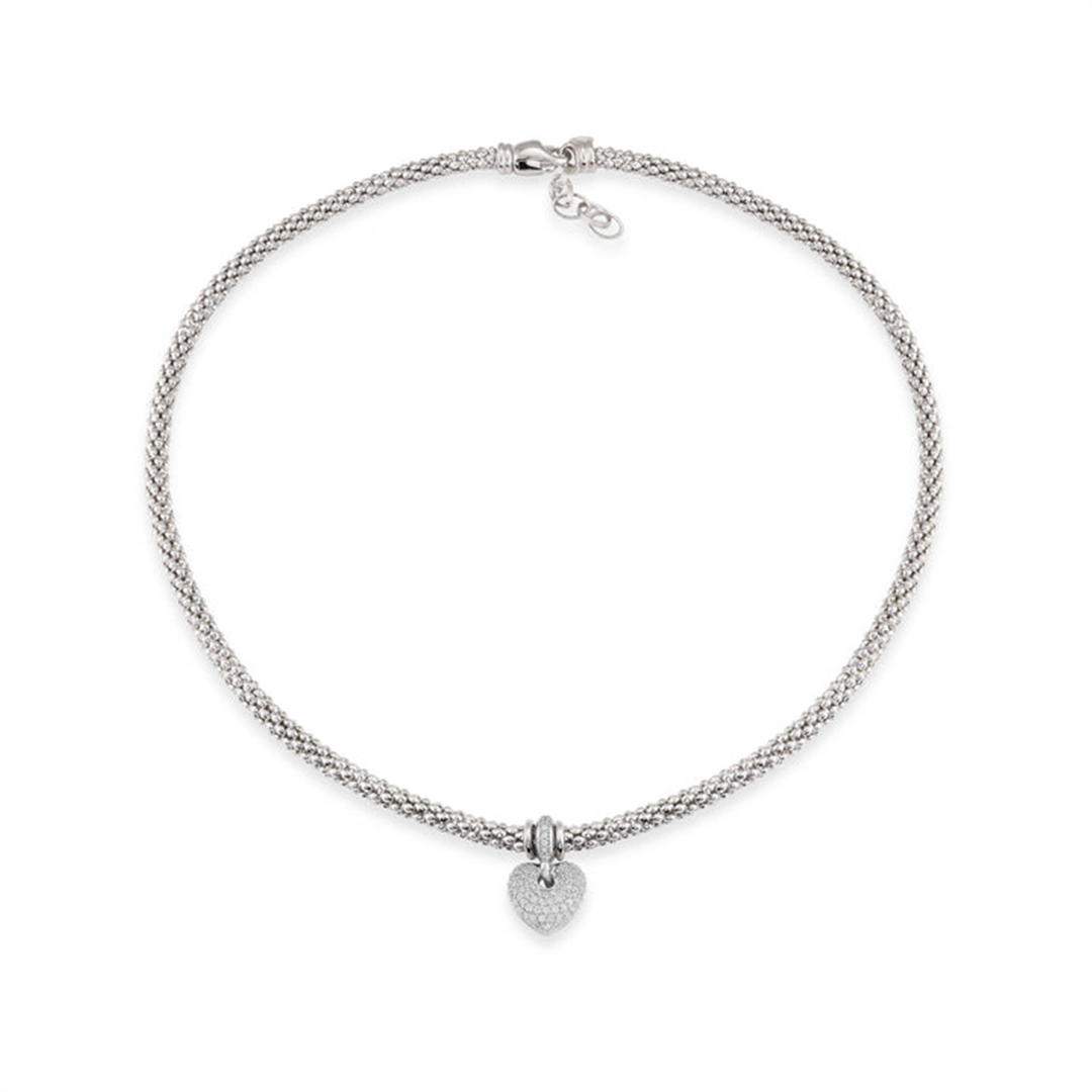 White Sterling Silver Puffy Heart Pendant Necklace

PENDANT
Stone: