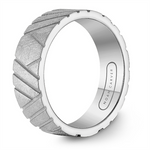 Load image into Gallery viewer, Men's White Gold Carved Band with Diamond Brushed Finish