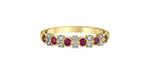 Load image into Gallery viewer, 10K Yellow Gold Contemporary Rubies and Diamonds Band
Primary Stone:
