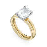 Load image into Gallery viewer, Yellow &amp; White Gold Hidden Halo Diamond Engagement Ring Semi-Mount
Fi